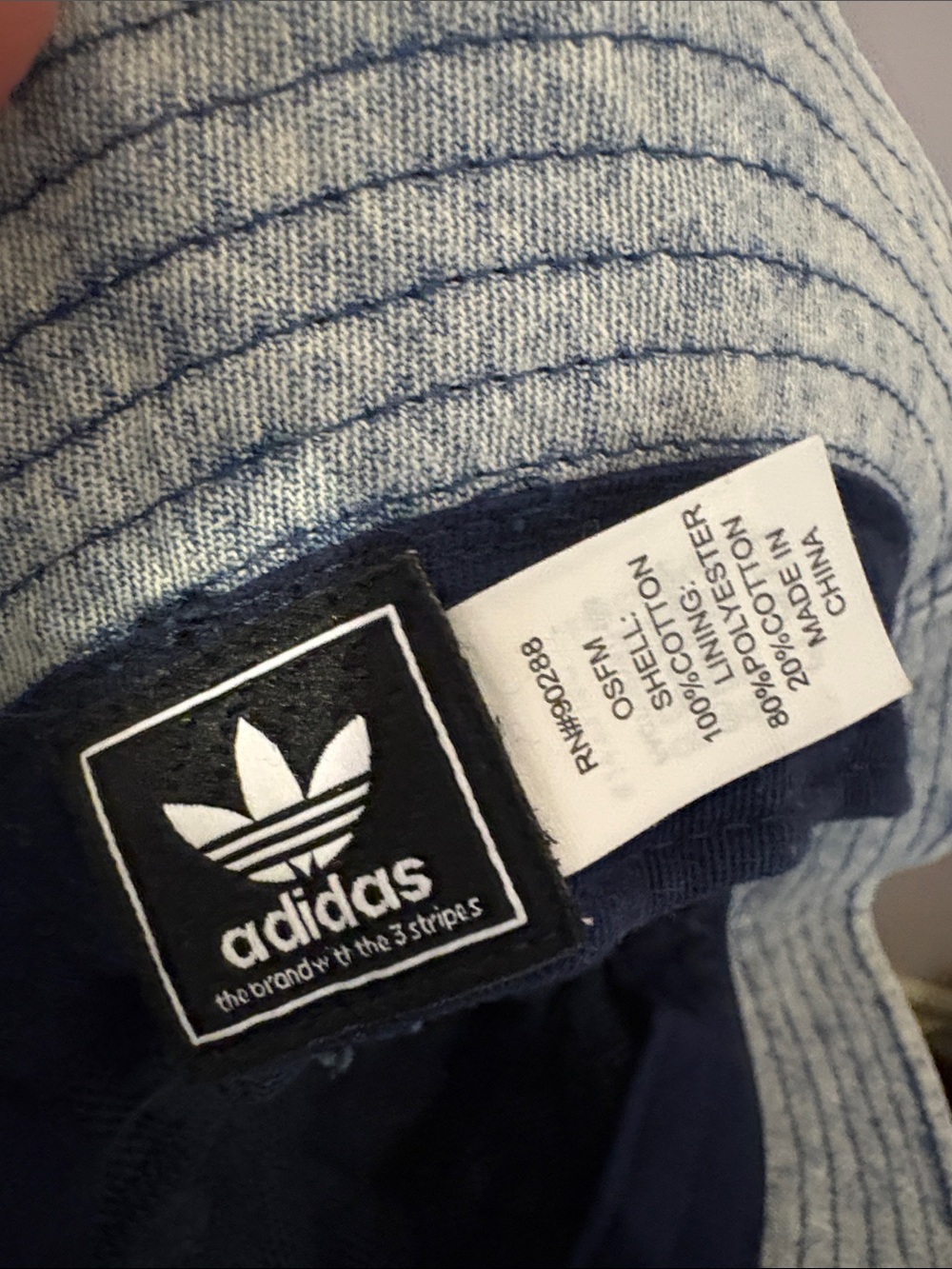 Adidas Chambray Denim Blue Wash Embroidered Logo Bucket Hat OSFM 2021 style - Picture 6 of 14